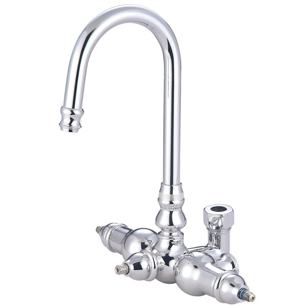 Tub Faucet Body, Polished Chrome, Wall; Deck